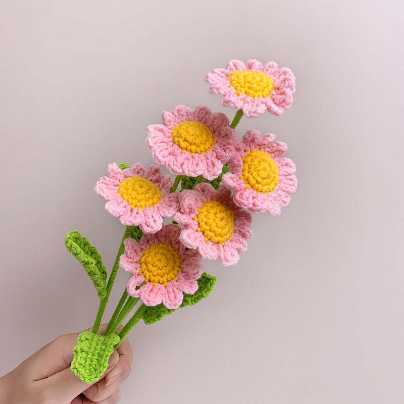 Little Daisy Crochet Flower Handmade Knitted Flower Gift for Lover - soufeelus