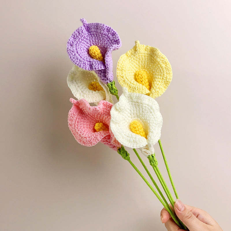 Calla Lily Crochet Flower Handmade Knitted Flower Gift for Lover - soufeelus