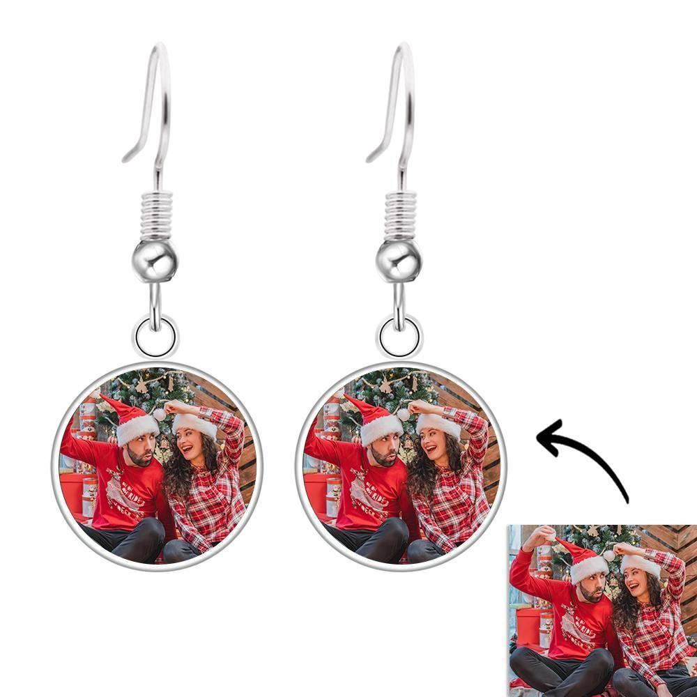 Photo Earrings Drop Earrings Two Photos Unique Christmas Gifts For Her