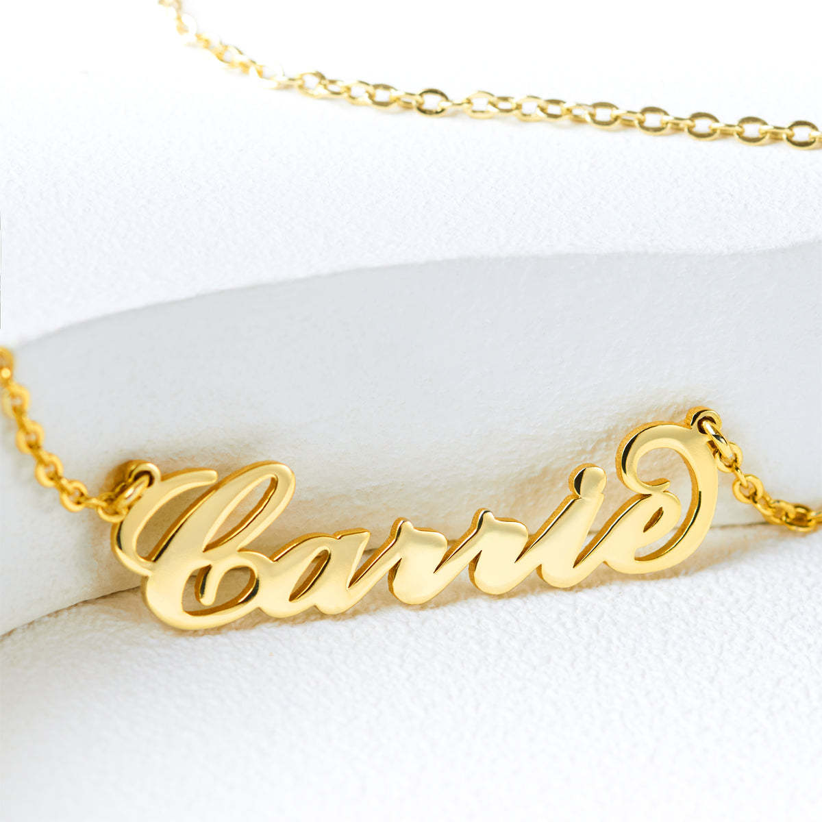 Carrie Style Name Necklace 14K Gold Plated Silver - soufeelus