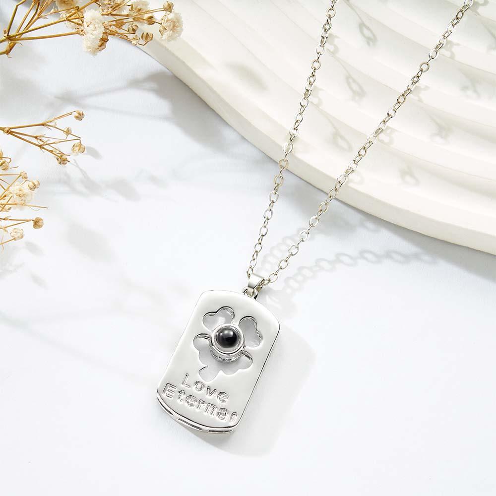 Custom Projection Photo Necklace Love Eternal in Pairs Couple Gifts - soufeelus