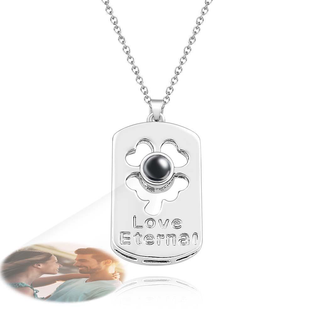 Custom Projection Photo Necklace Love Eternal in Pairs Couple Gifts - soufeelus