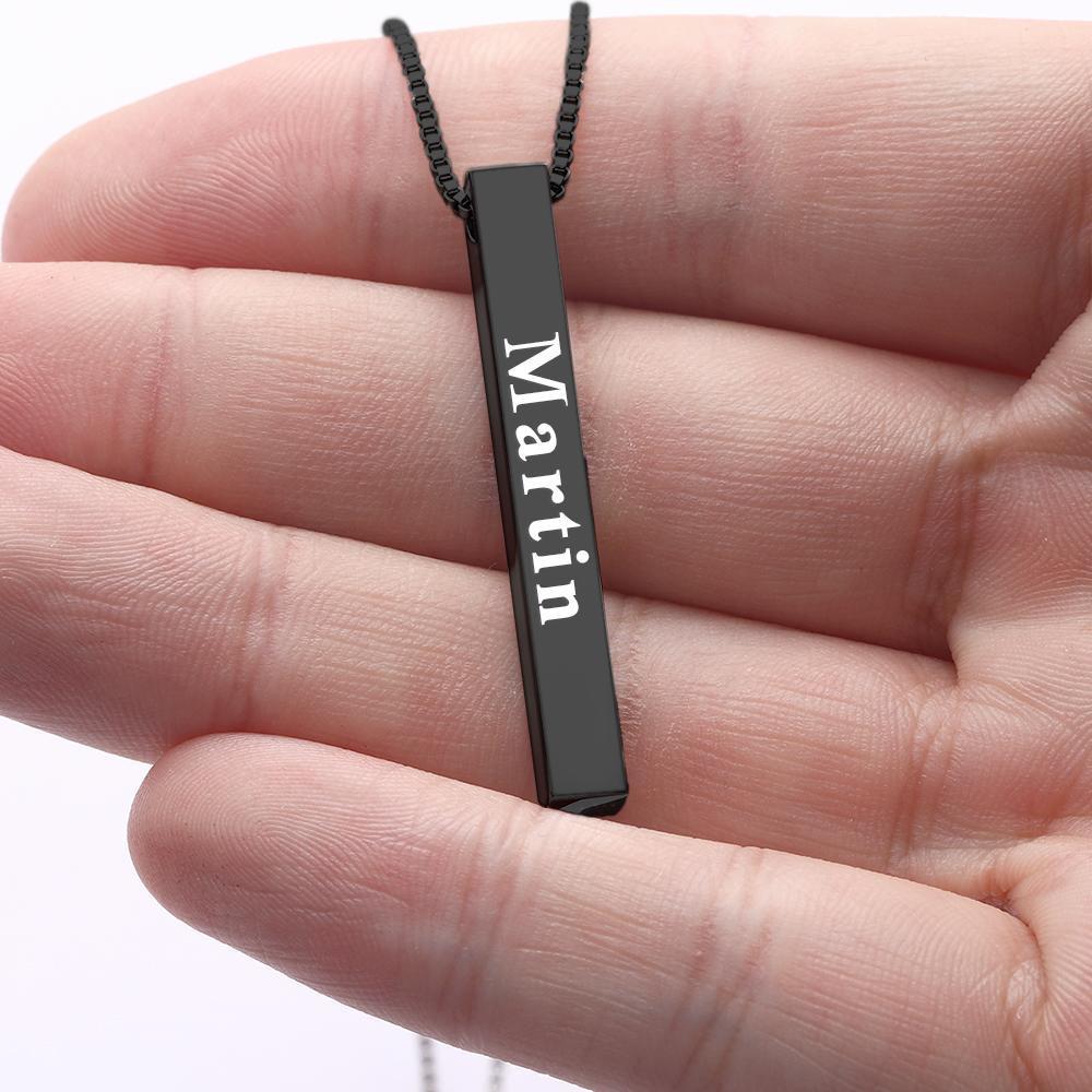 Spotify Code Necklace 3D Engraved Vertical Bar Necklace Gifts - soufeelus
