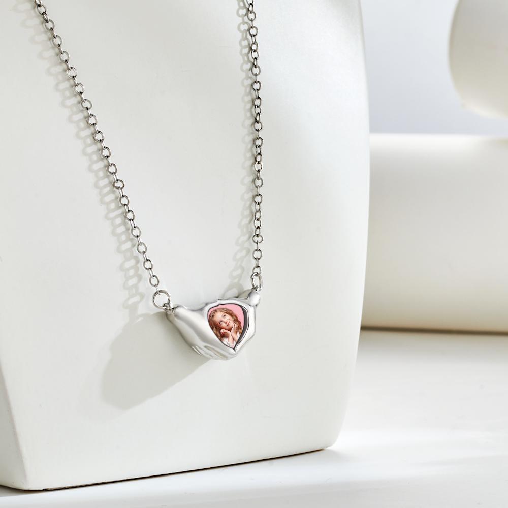 Custom Photo Necklace Heart-shaped Pendant Necklace Gift for Her -