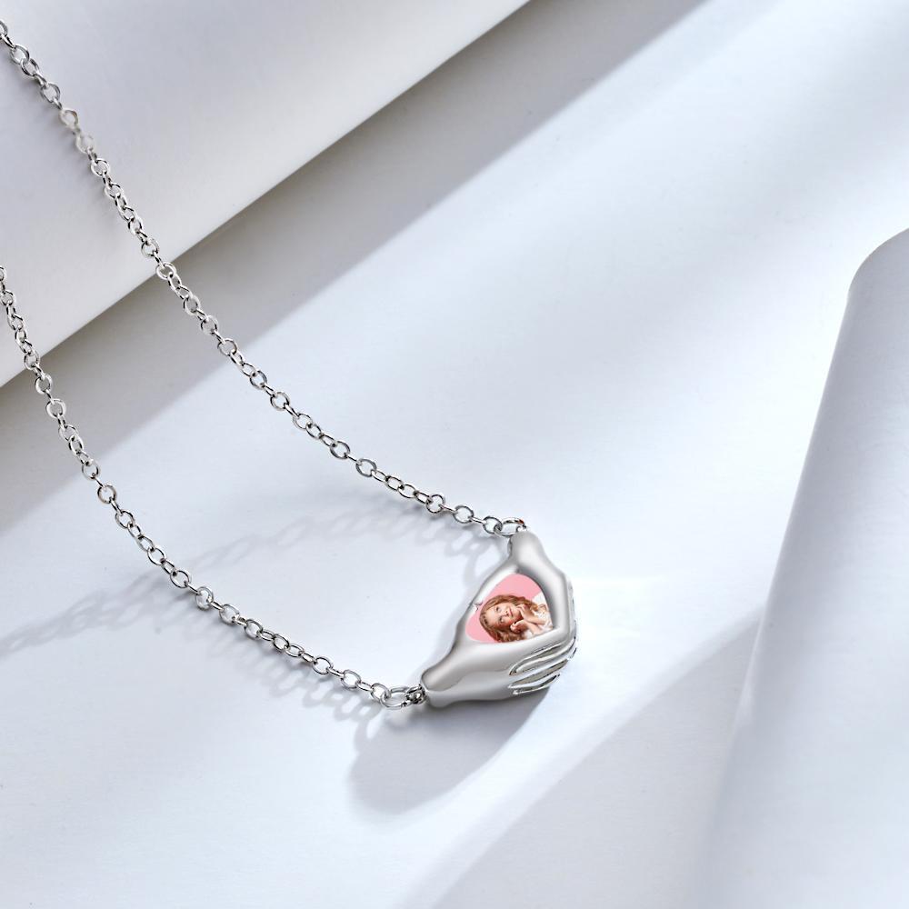 Custom Photo Necklace Heart-shaped Pendant Necklace Gift for Her -
