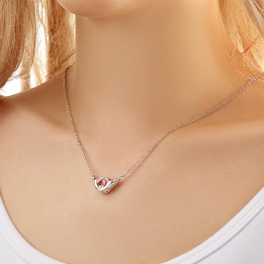 Custom Photo Necklace Heart-shaped Pendant Necklace Gift for Her -