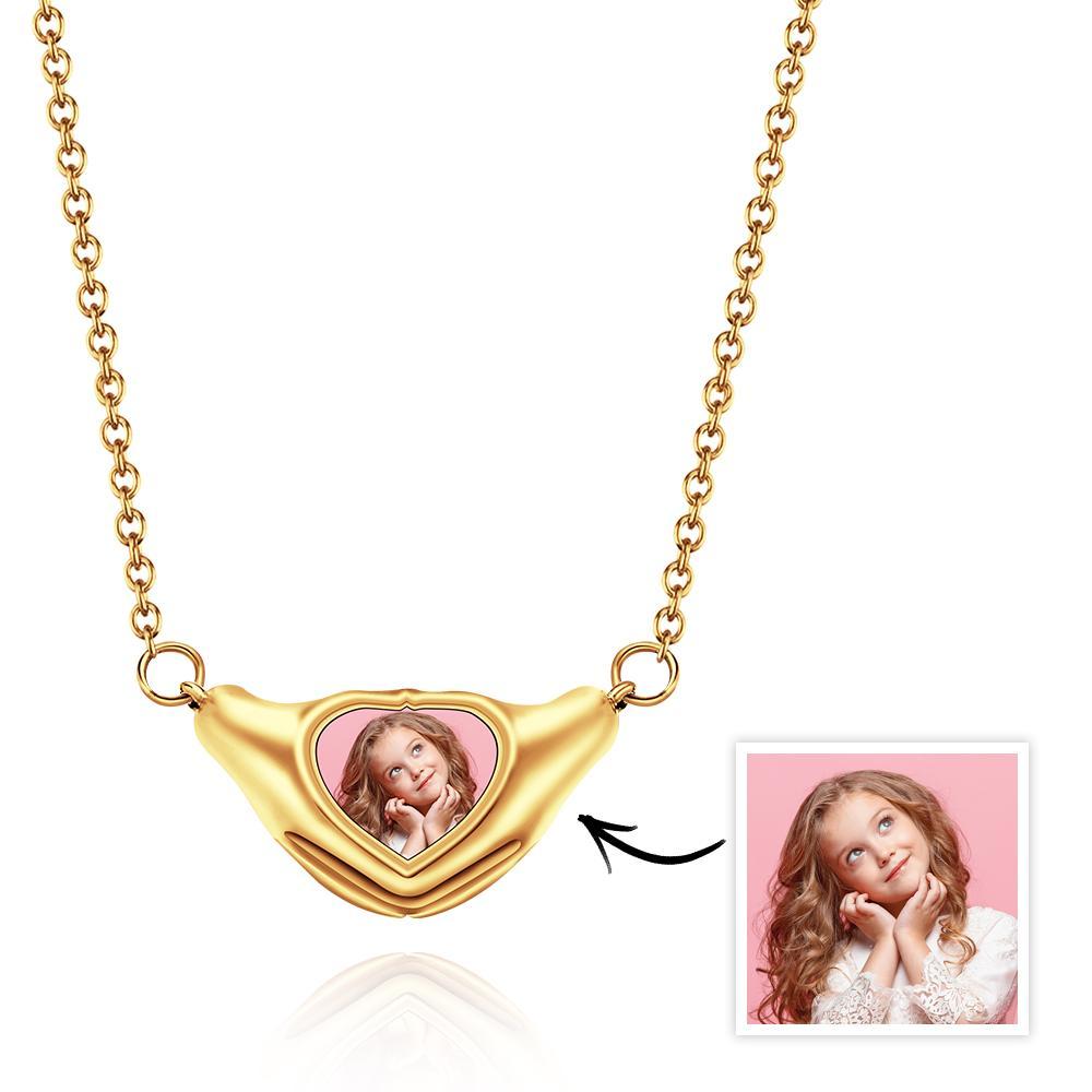 Custom Photo Necklace Heart-shaped Pendant Necklace Gift for Her - 