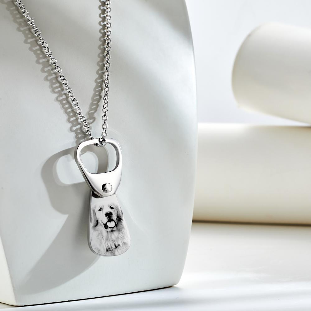 Custom Photo Necklace Cans Necklace Photo Pendant Gift for Pet Lover -
