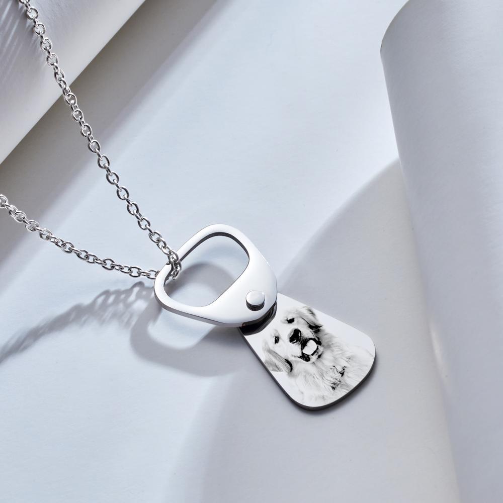 Custom Photo Necklace Cans Necklace Photo Pendant Gift for Pet Lover -