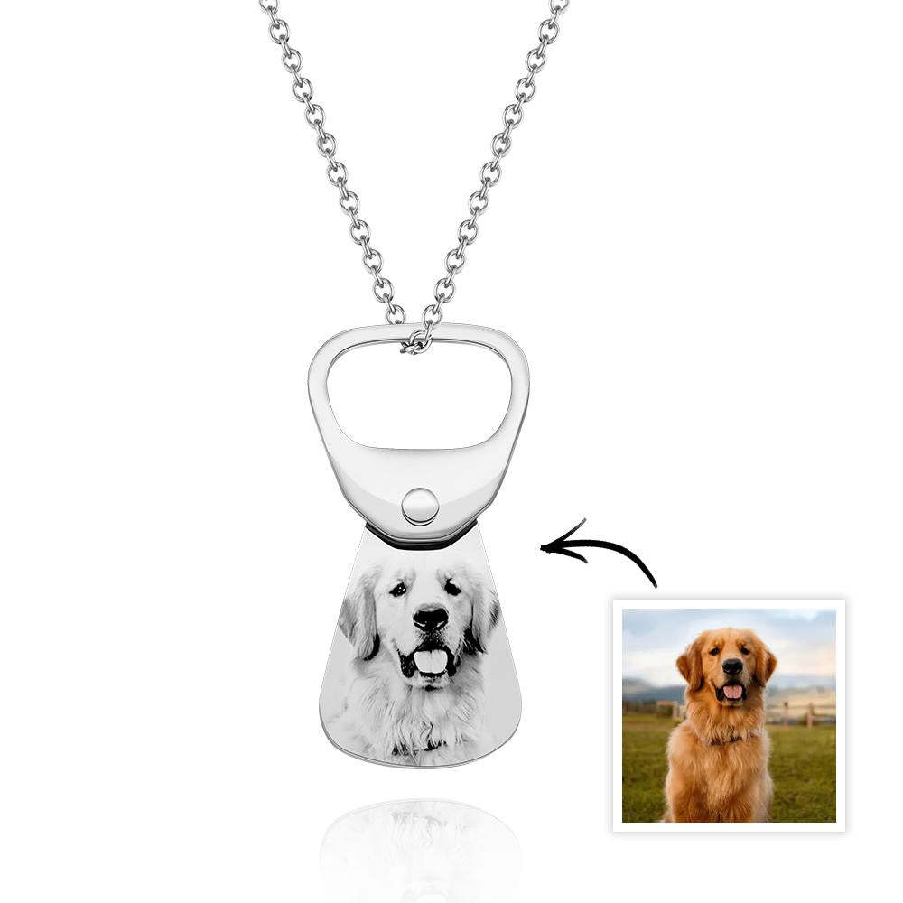 Custom Photo Necklace Cans Necklace Photo Pendant Gift for Pet Lover - 