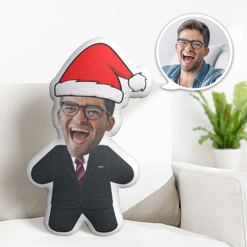 Christmas Gift Custom Face Pillow Gentleman Minime Personalized Photo Minime Pillow Gifts - soufeelus