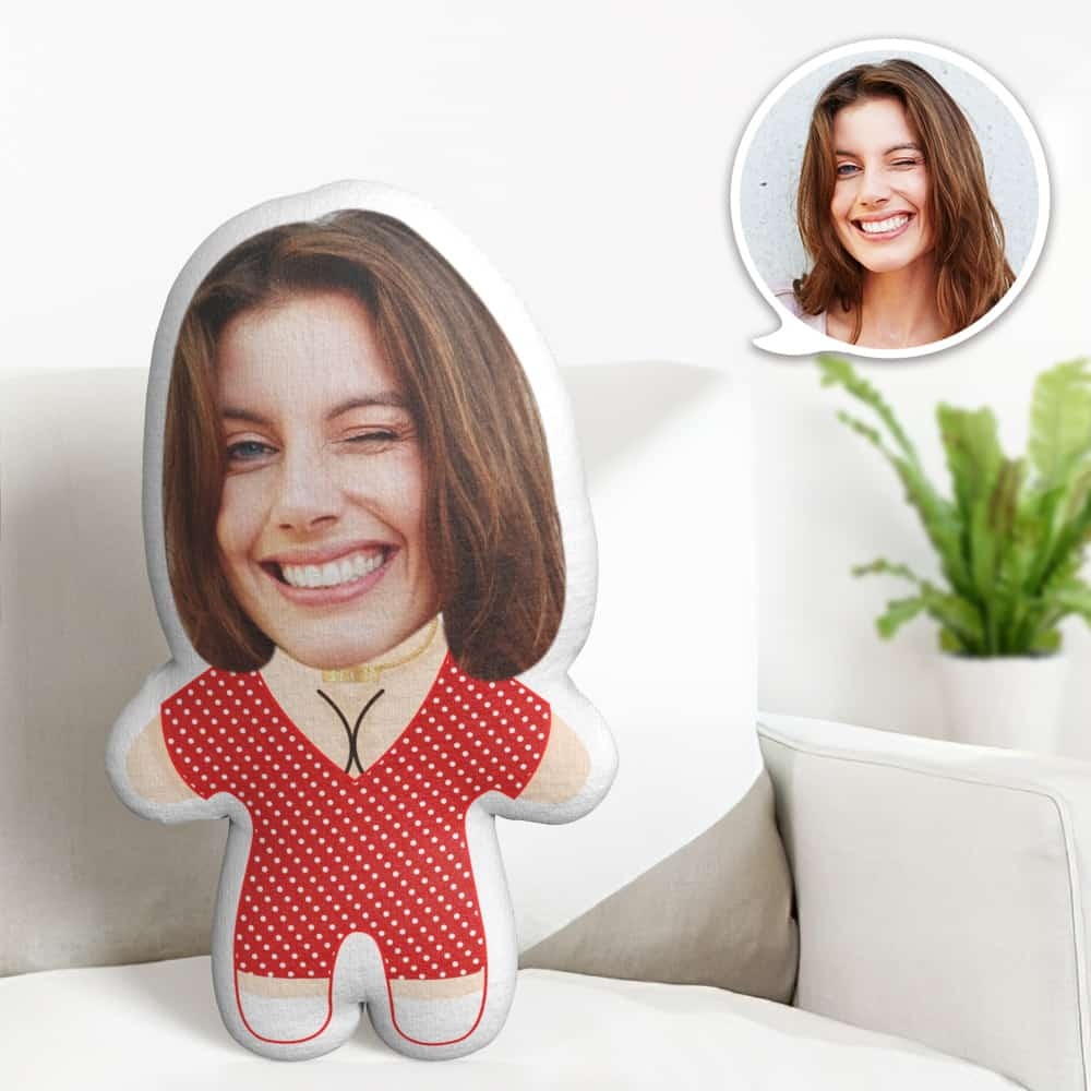 Cute Minime Throw Pillow Custom Face Gifts Personalized Photo Minime Pillow Spicy Girl - soufeelus