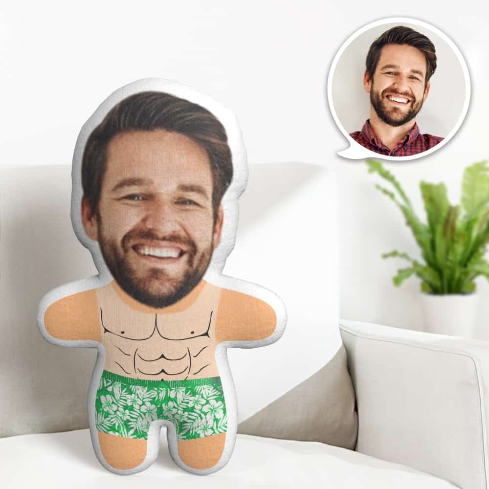 Sunburnt Man Minime Throw Pillow Custom Face Pillow Personalized Cute Minime Pillow Gifts - soufeelus