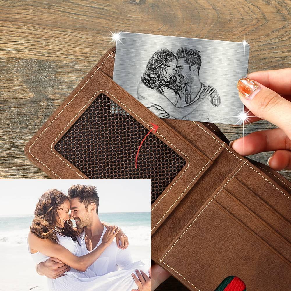 Photo Engraved Wallet Card Wonderful Gift - Aluminum Gift for Lover - soufeelus