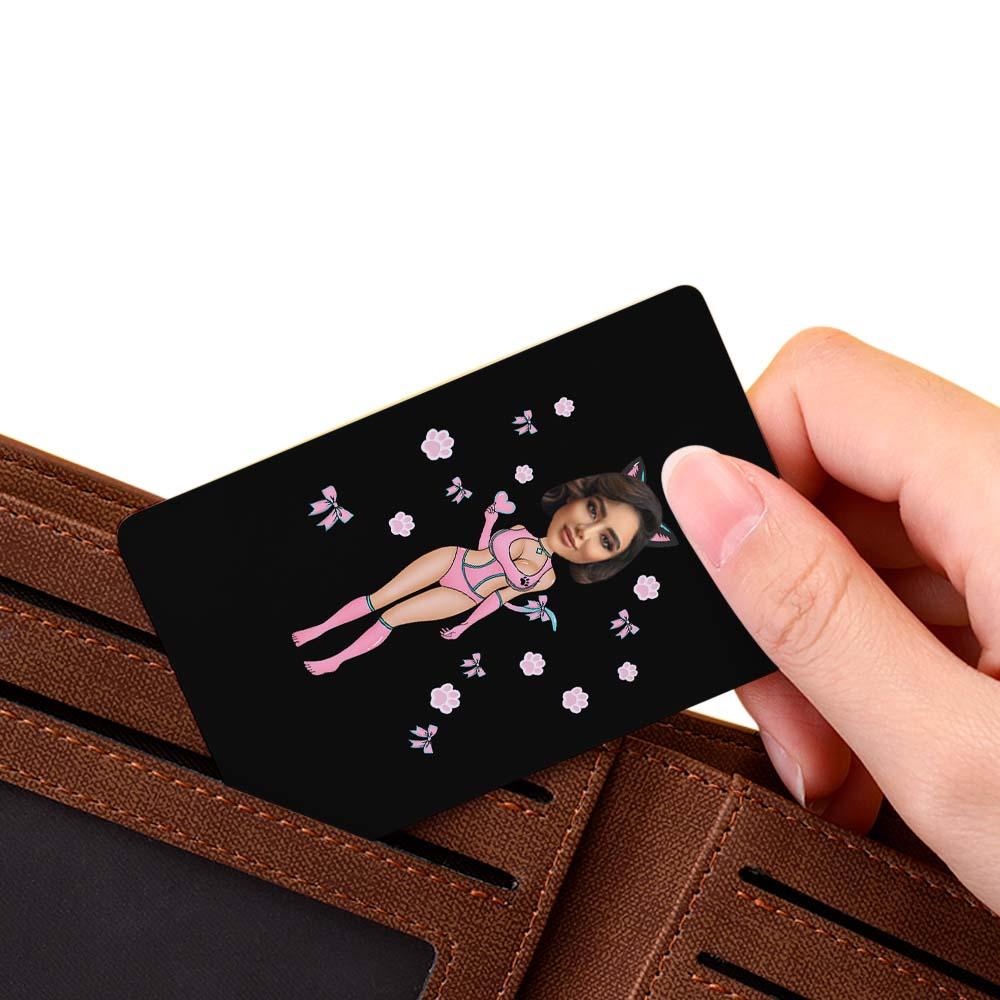 Scannable AR VR Animation 3D Card Virtual Reality Animation AR Graphic Cards Pink Cat Women - soufeelus