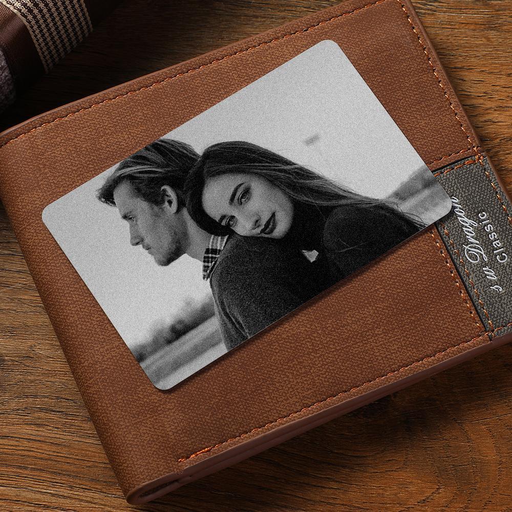 custom wallet card photo card engraved wallet card for lovers gifts - soufeelus