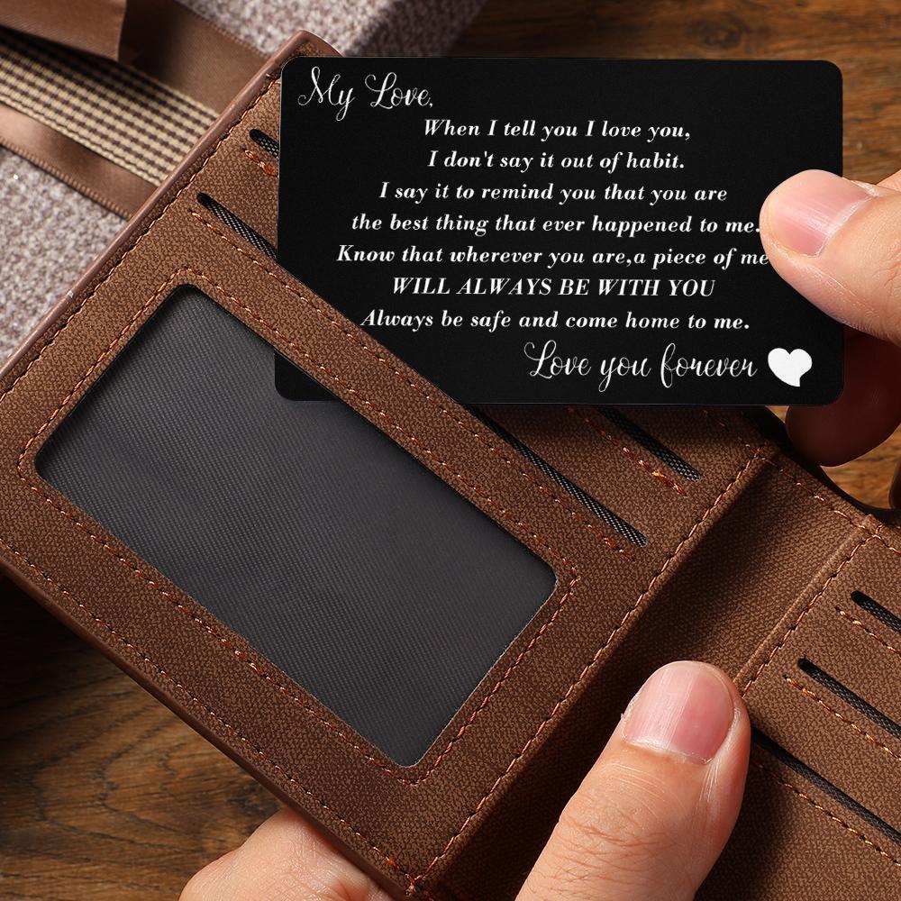 custom wallet card photo card engraved wallet card for lovers gifts - soufeelus