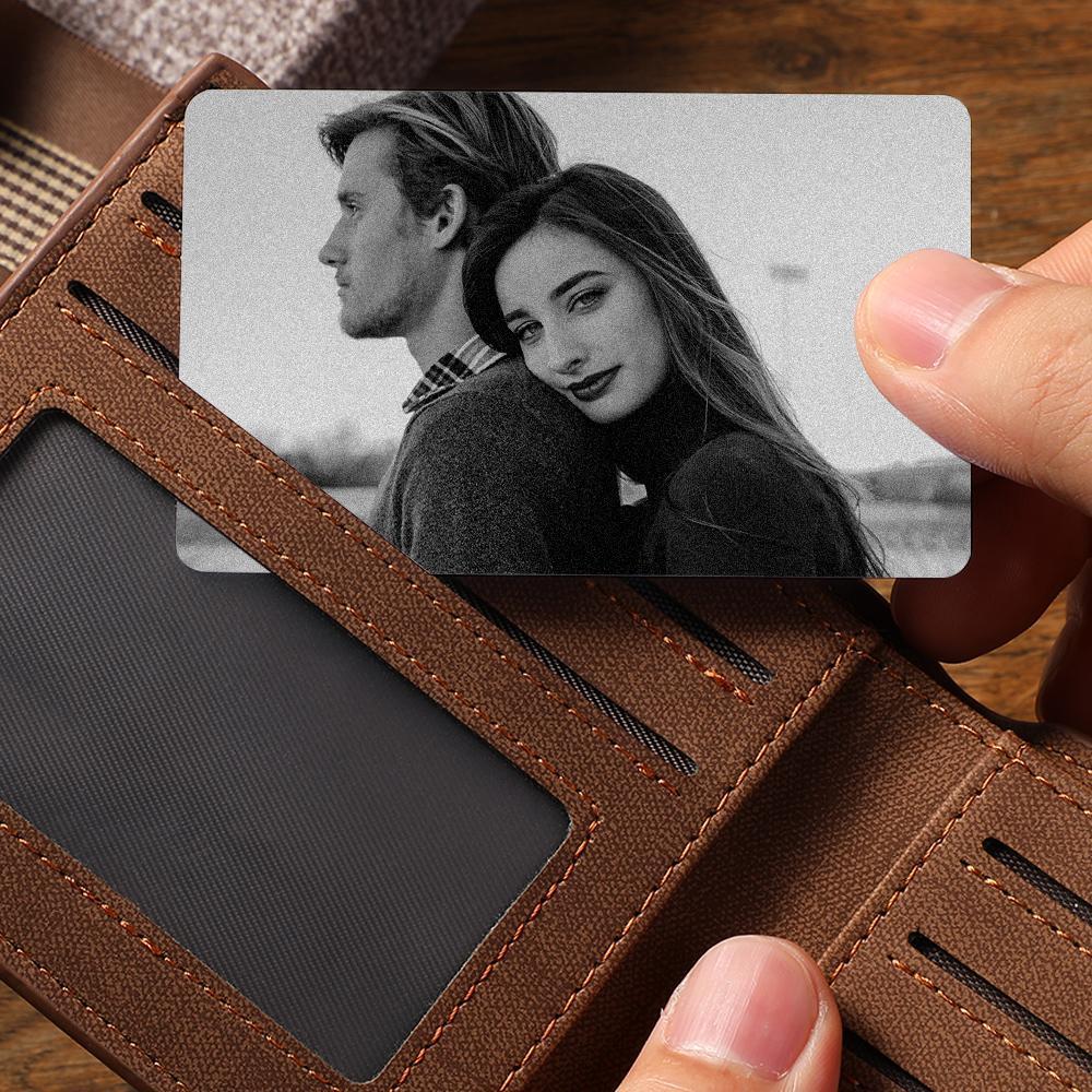 custom wallet card photo card engraved wallet card for lovers gifts - soufeelus