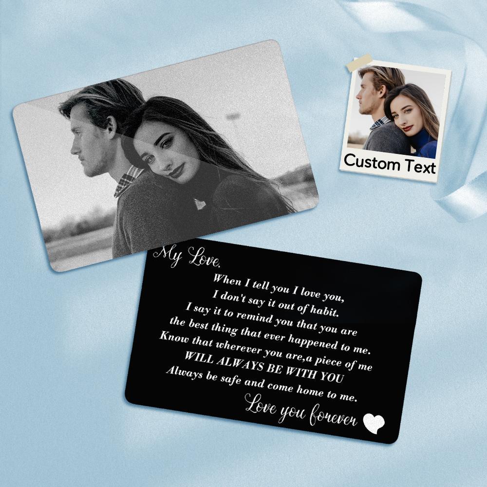 custom wallet card photo card engraved wallet card for lovers gifts - soufeelus