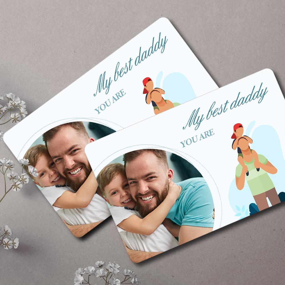 Custom Photo Wallet Insert Card Best Dad Card detail