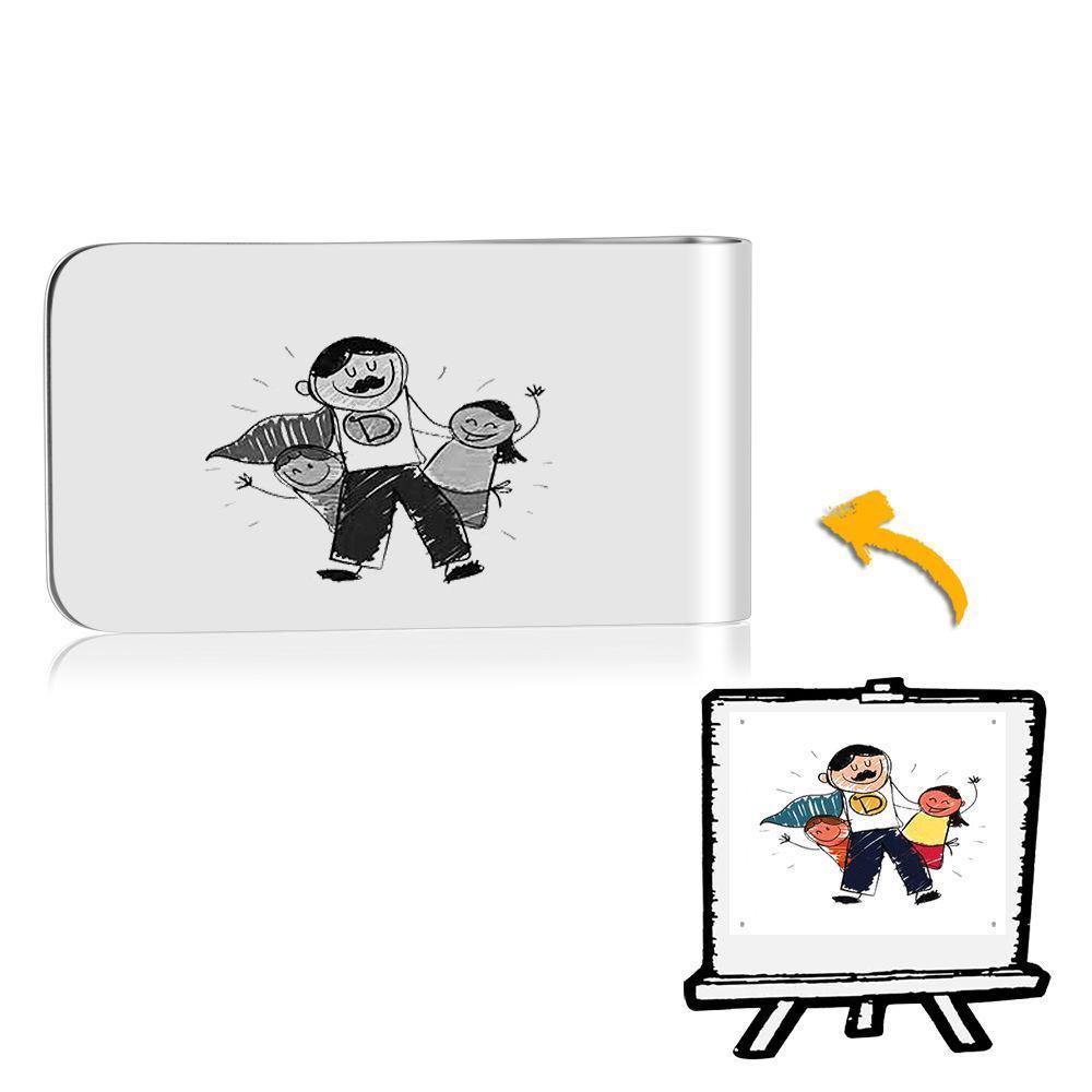 Gift for Dad - Photo Money Clip Handwriting Gift Stainless Steel - soufeelus