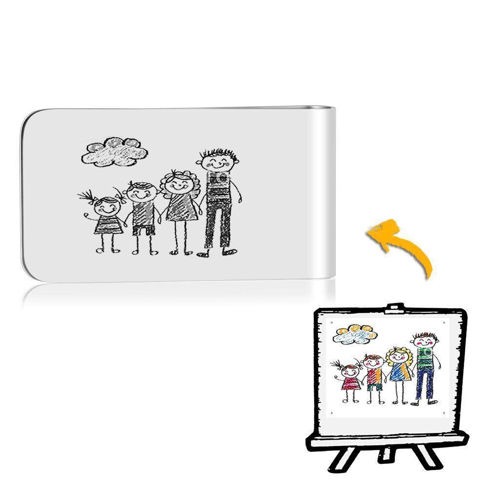 Photo Money Clip Handwriting Gift Stainless Steel - Great Kids - soufeelus