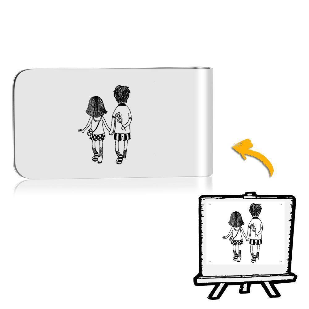 Photo Money Clip Handwriting Gift Stainless Steel - Gift for Boyfriend - soufeelus