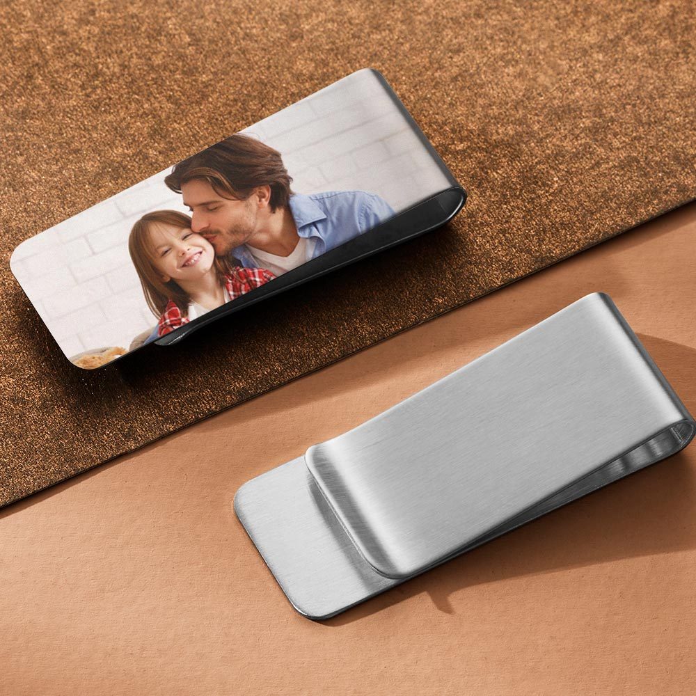 Custom Photo Money Clips Personalized Metal Money Clips Gift for Father Lover Husband - 