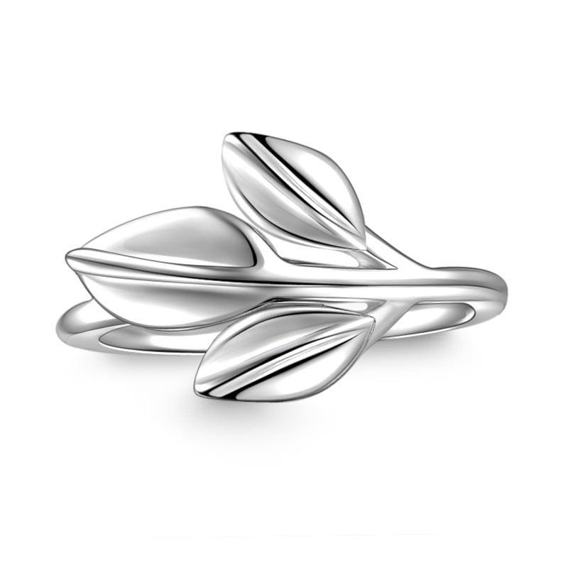 Silver Leaf Ring 925 Sterling Silver
