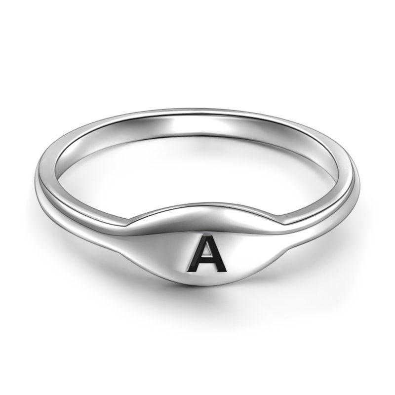 Letter A Ring 925 Sterling Silver