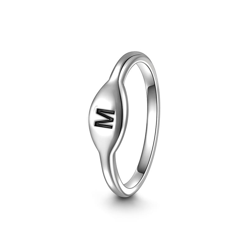 Letter M Ring 925 Sterling Silver