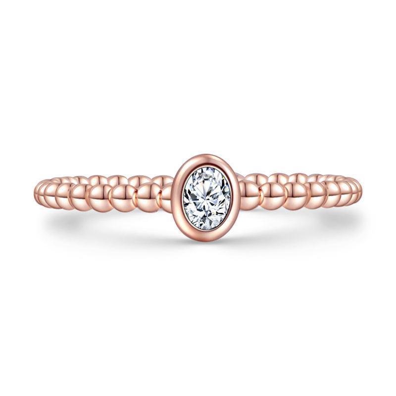 Elegant Series Rose Gold The Promise Ring Charm 925 Sterling Silver
