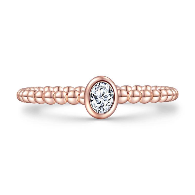 Elegant Series Rose Gold The Promise Ring Charm 925 Sterling Silver