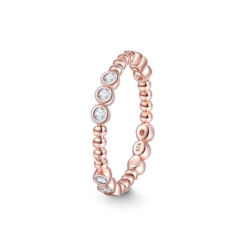 Elegant Series Rose Gold Crush On You Ring Charm 925 Sterling Silver