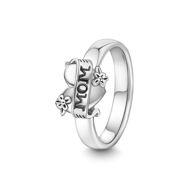 Love My Mother Ring Charm 925 Sterling Silver