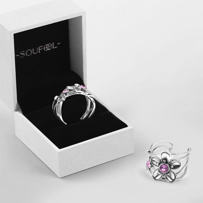 Soufeel Love Flower Ring Silver - soufeelus