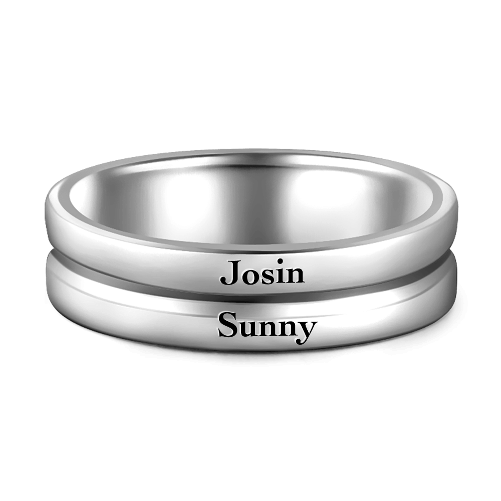 Engravable Promise Ring Male Double Love You 925 Sterling Silver