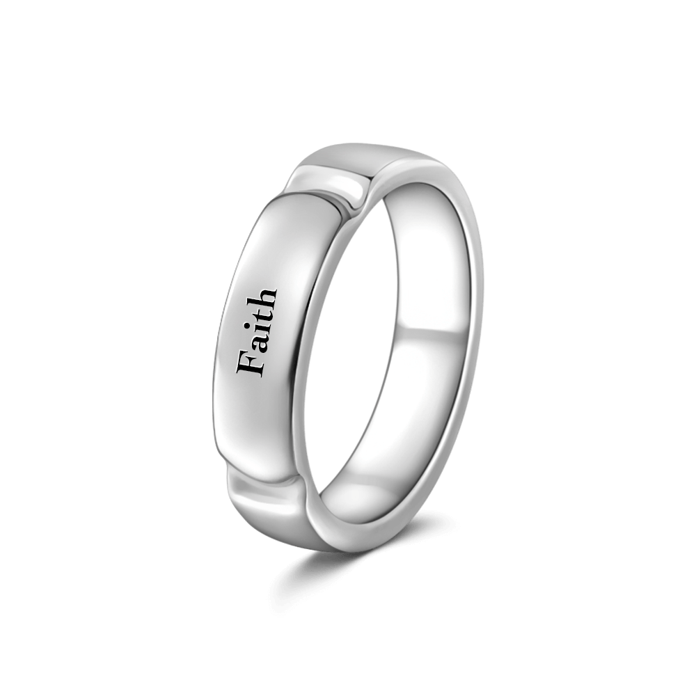 Engravable Promise Ring Male Faith Love You 925 Sterling Silver