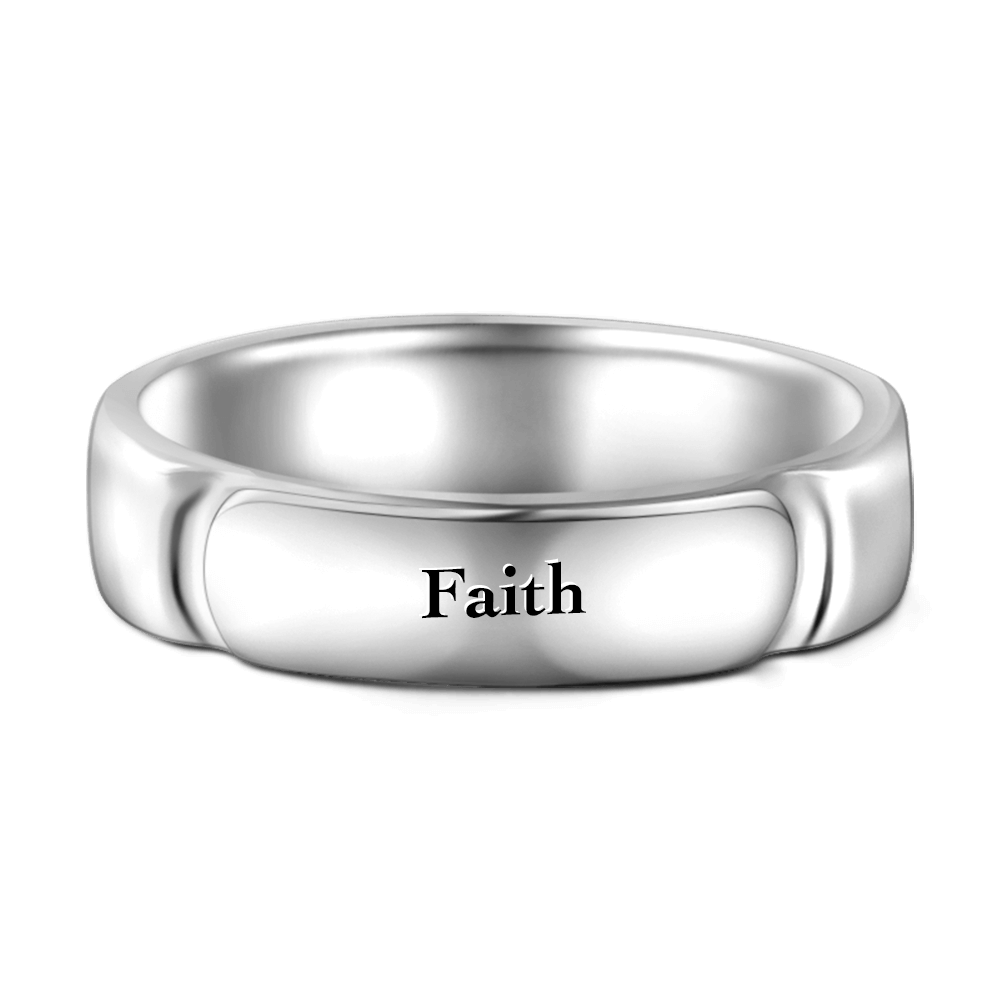 Engravable Promise Ring Male Faith Love You 925 Sterling Silver
