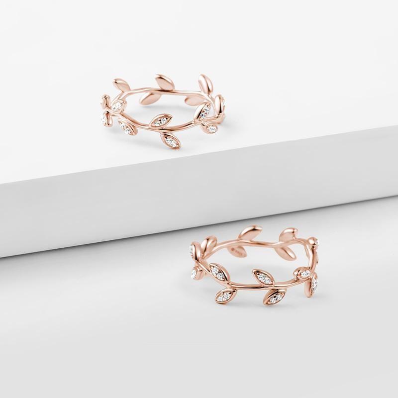 Single Vine Ring Rose Gold Female 925 Sterling Silver