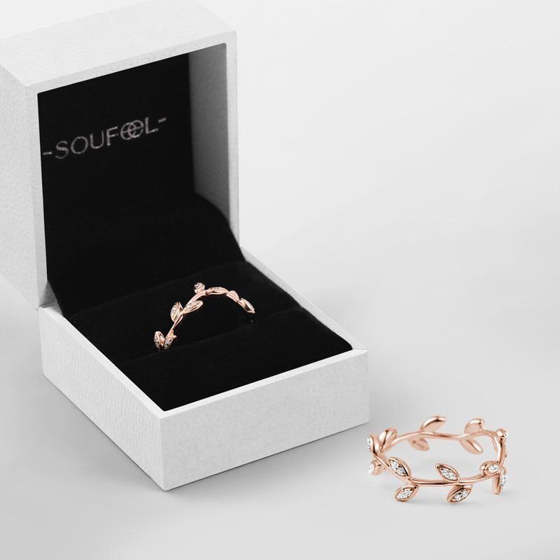 Single Vine Ring Rose Gold Female 925 Sterling Silver