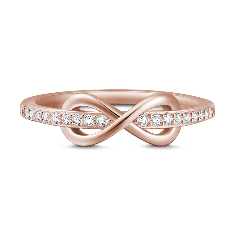 Rose Gold Promise Infinite Love Ring 925 Sterling Silver