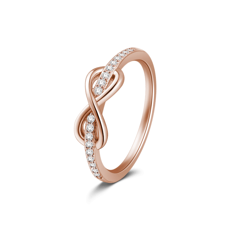 Rose Gold Promise Infinite Love Ring 925 Sterling Silver