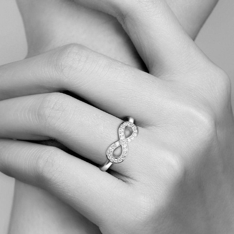 Infinity Love With Crystal Ring 925 Sterling Silver