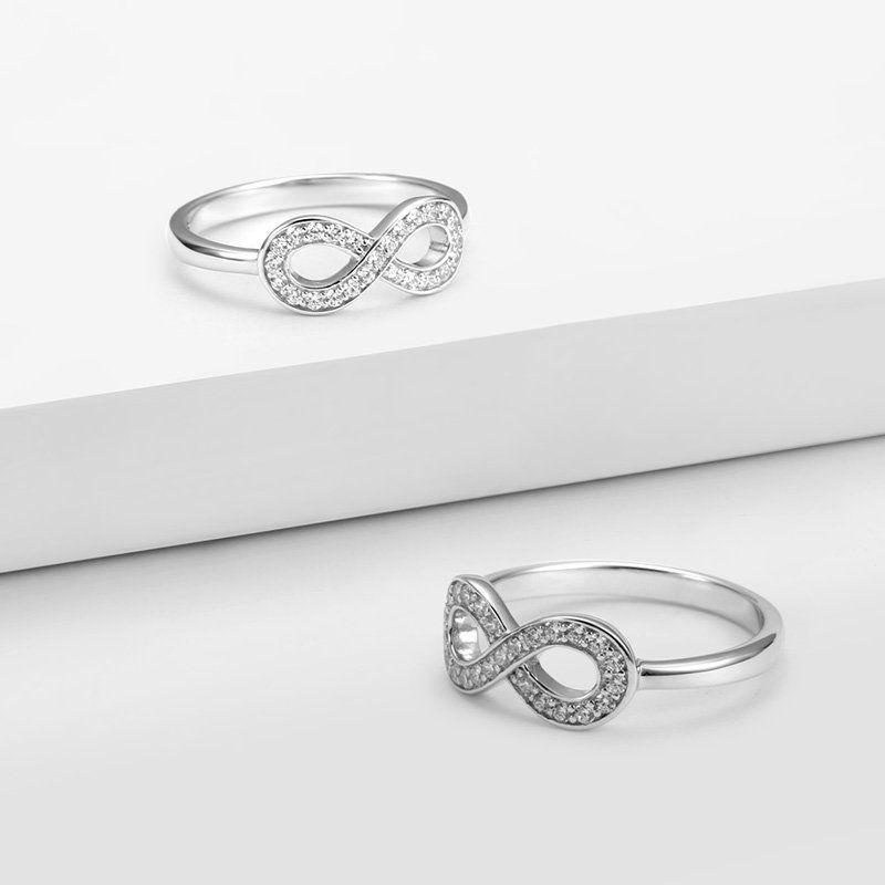 Infinity Love With Crystal Ring 925 Sterling Silver