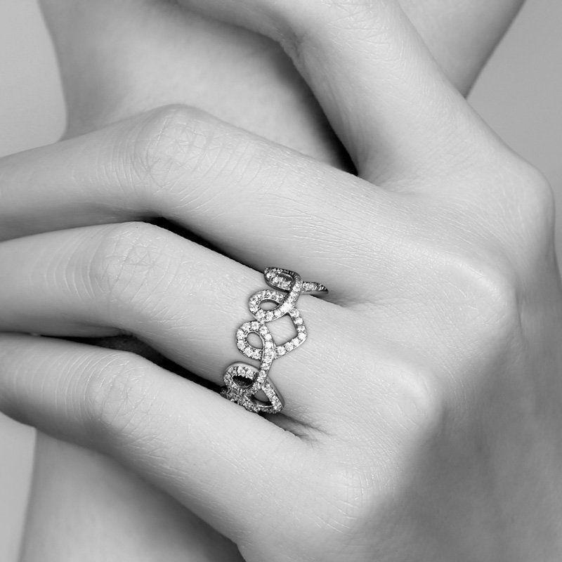 Entwined Love Ring Female 925 Sterling Silver
