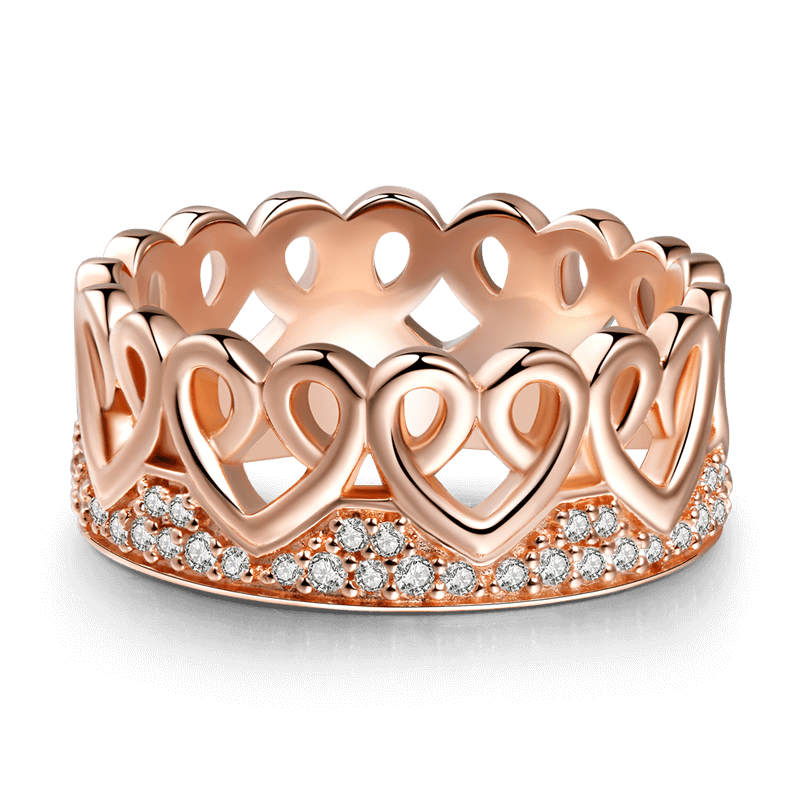 Entwined Love Ring Rose Gold Female 925 Sterling Silver