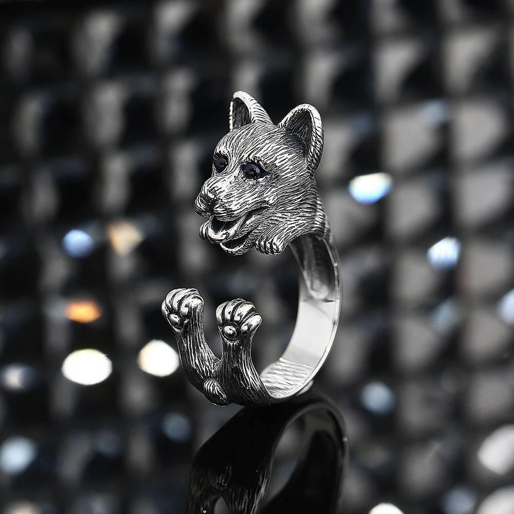 Silver Dog Ring - soufeelus