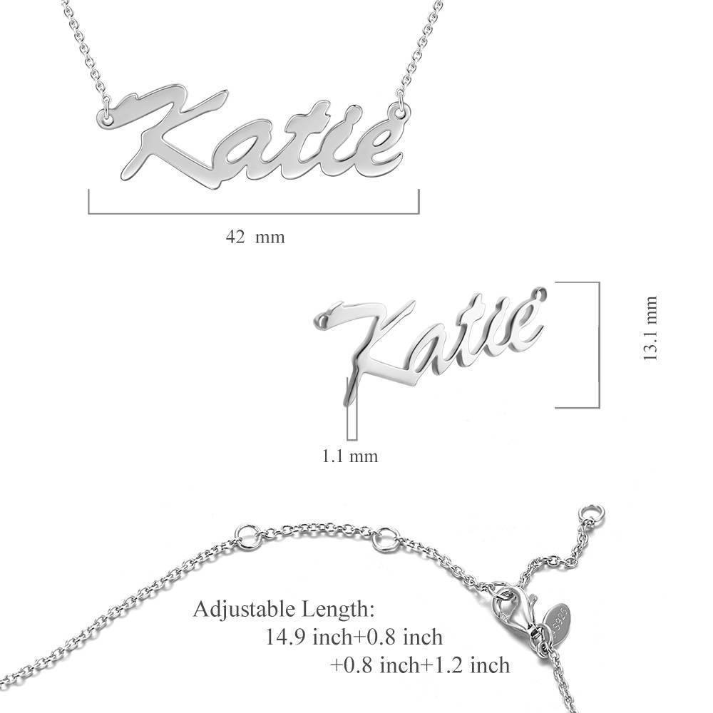 Personalized Classic Name Necklace Silver - soufeelus