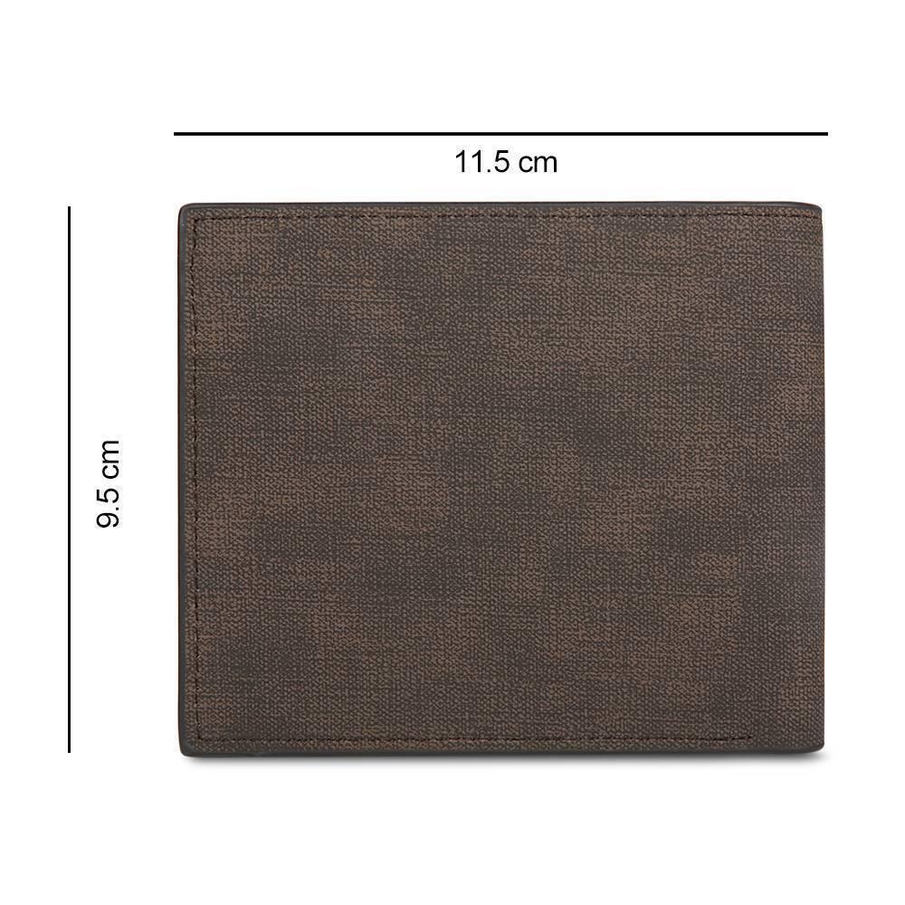 Men's Bifold Custom Inscription Photo Engraved Wallet - Coffee Leather Gift for Men - soufeelus